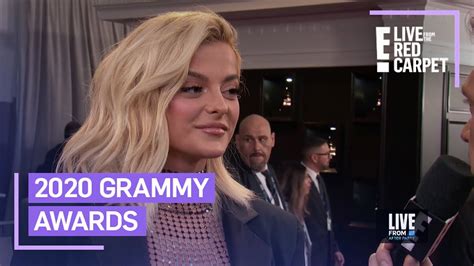 Bebe Rexha Tries to Keep Her Boobs in at 2020 Grammys